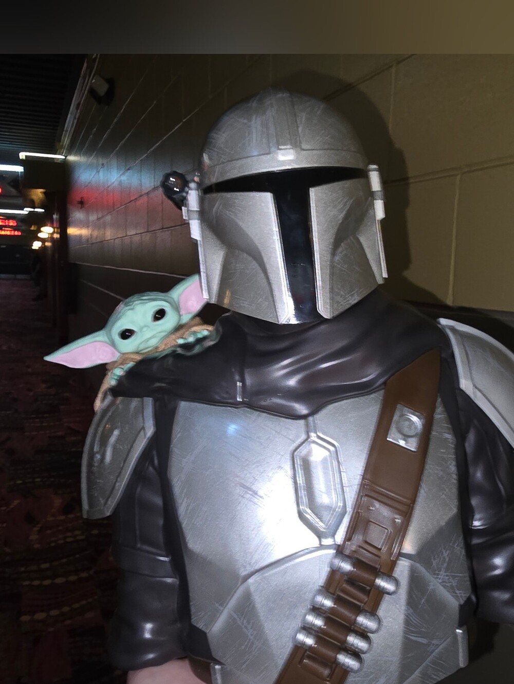 Taking Star Wars The Mandalorian & Grogu Popcorn Bucket Bust Regal Movie Theater
